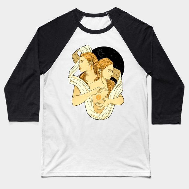 Gemini Baseball T-Shirt by Karothekreator